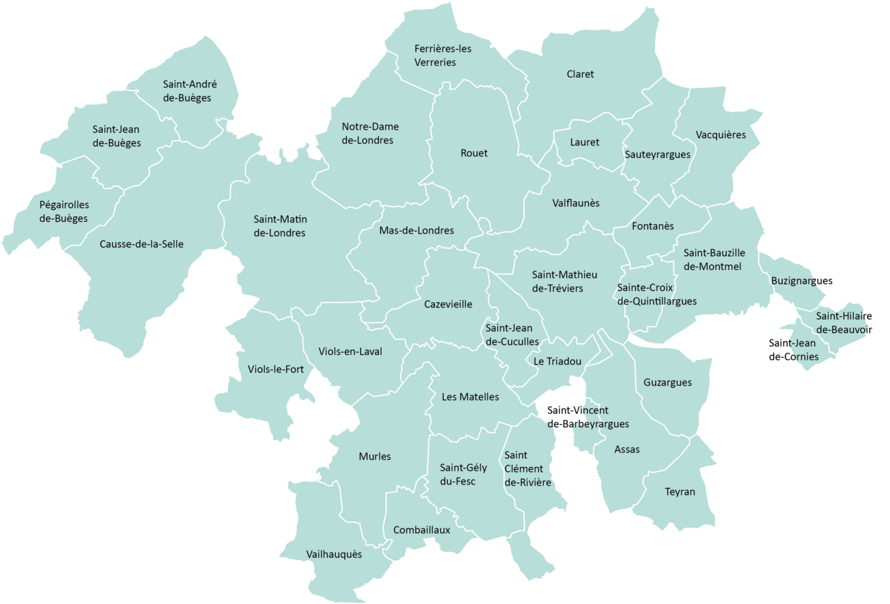 Carte du territoire du Grand Pic Saint-Loup